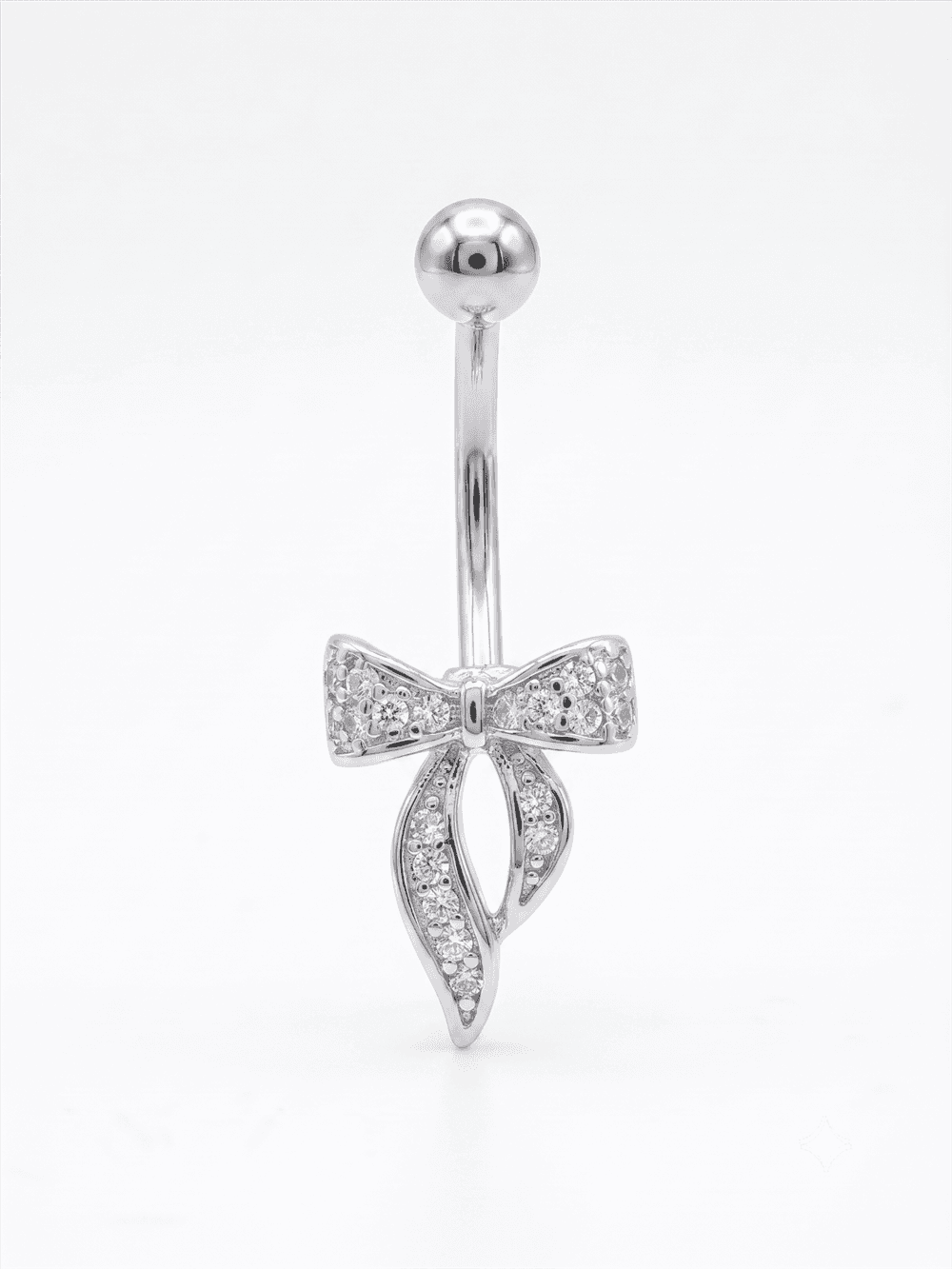 Gümüş göbek piercing fiyonk
